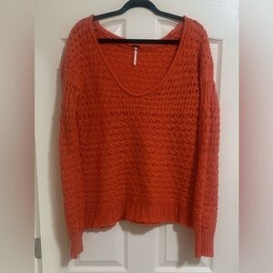 Women’s Free People Crashing Waves Orange Sweater. Size S.‎